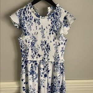 Sugarlips Blue and White Floral Midi Dress